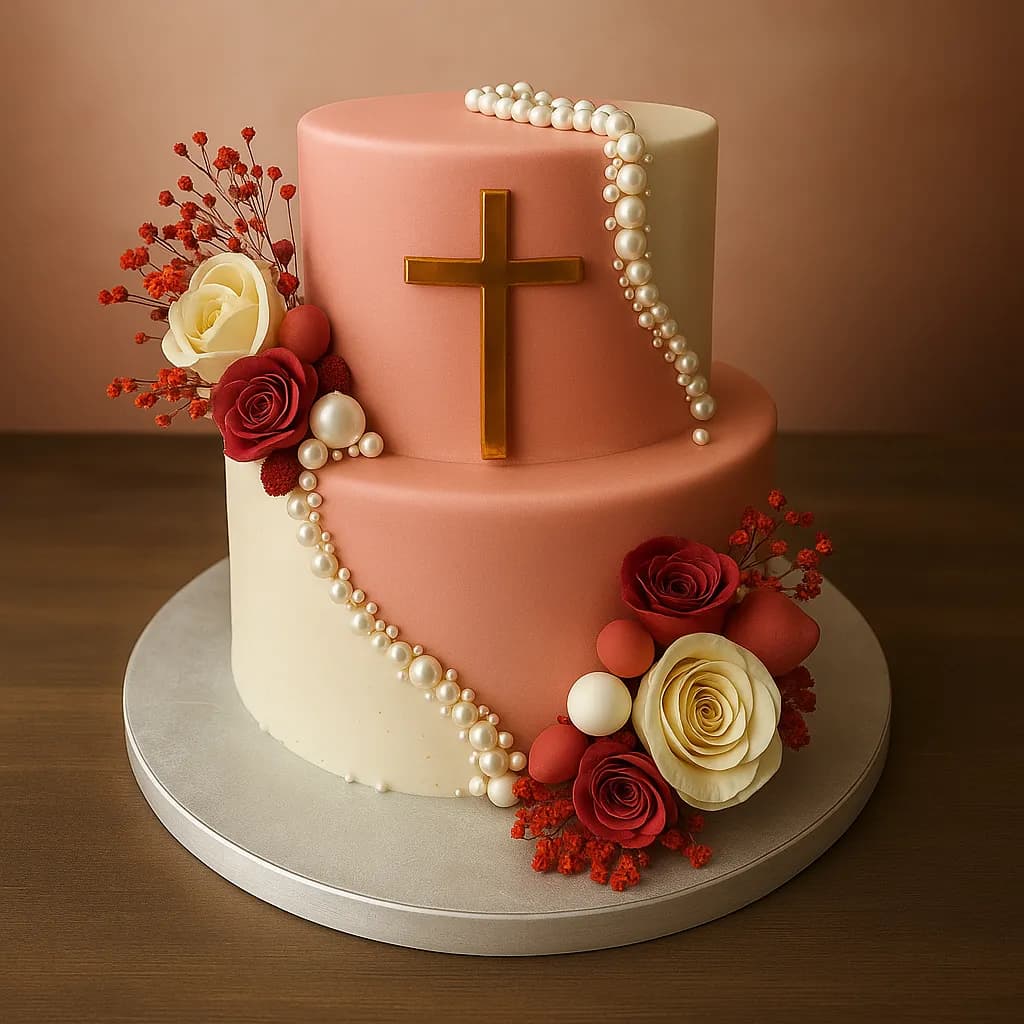 Elegant Baptism Cake